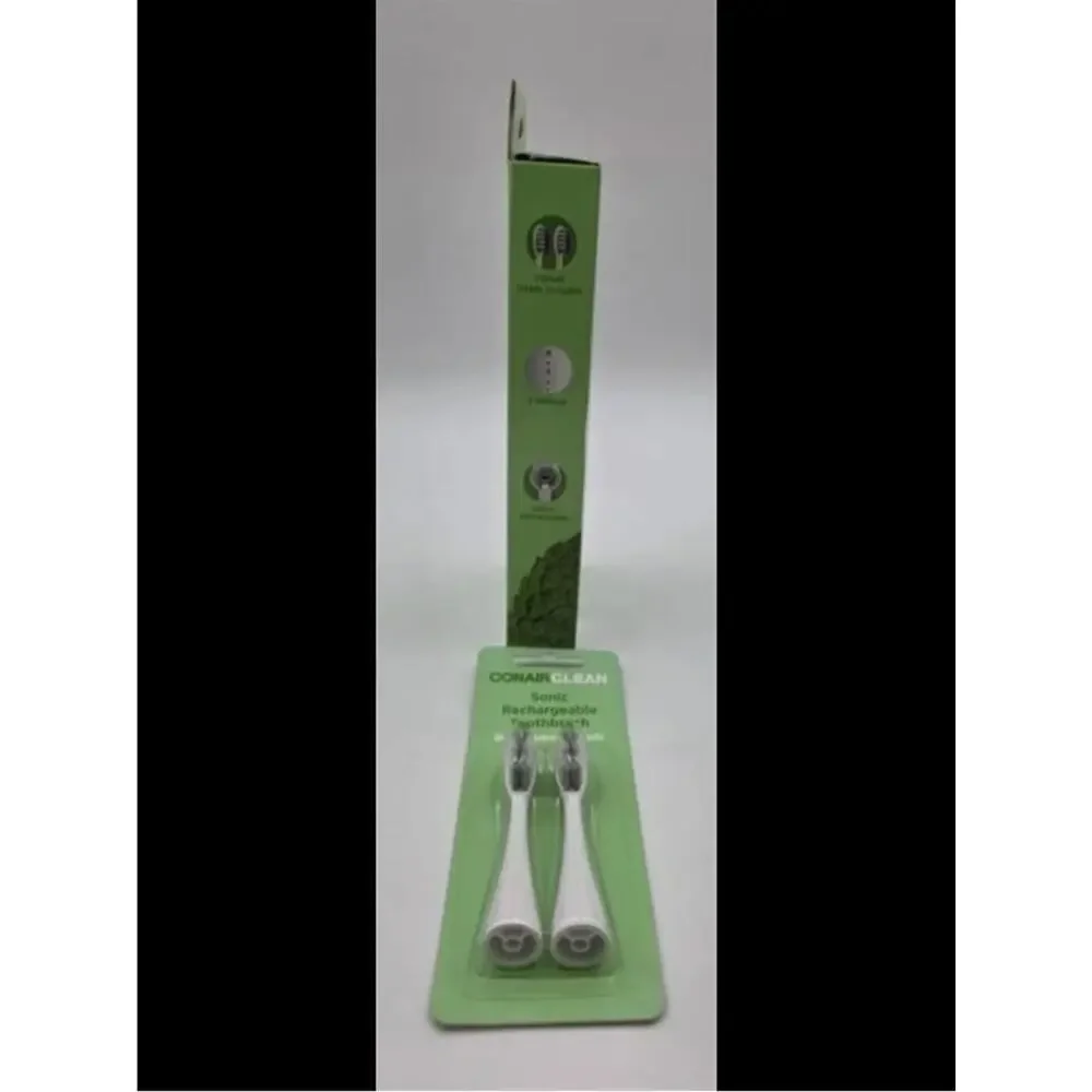 Conair Clean Sonic Rechargeable Toothbrush w/ 2 Replacement Heads NIB